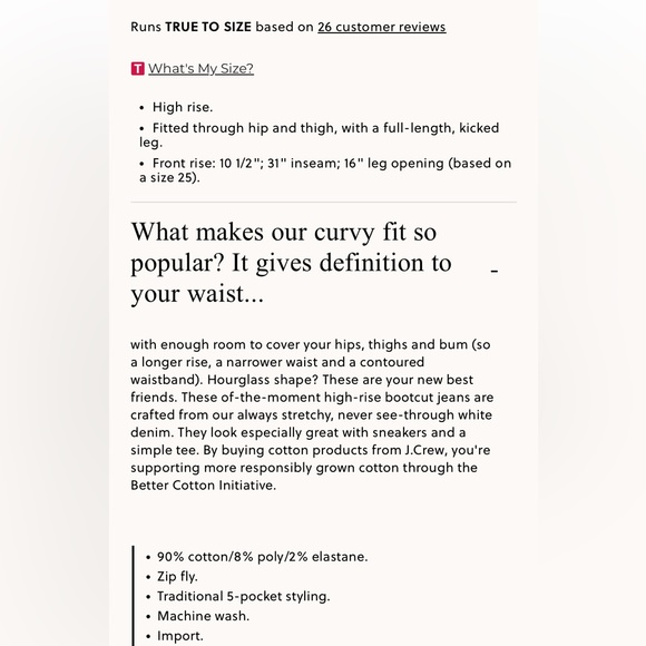 💕 NWT JCrew Full Length Curvy Demi Boot Jeans White sz 29 - Picture 6 of 6